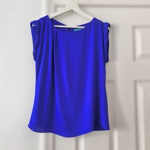 Alice+Olivia Silk Tank Top Royal Blue Sleeveless blouse Size S, Career Work wear